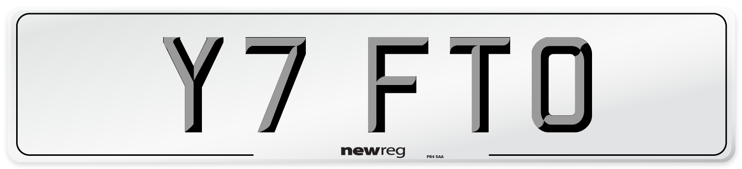 Y7 FTO Number Plate from New Reg